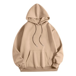 Sudadera con Capucha para Hombre, Color Sólido, Felpa Francesa, Estilo Holgado, Informal, para Invierno, Manga Larga, Bolsillo Tejido, Bordado - Product Image 3