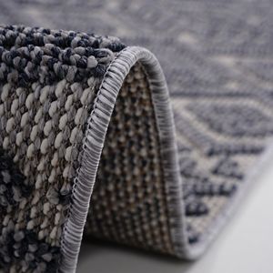 Tapis d'intérieur/extérieur traditionnel 4X6 blanc/gris-Ensemble de tapis d'intérieur et d'extérieur - Product Image 4