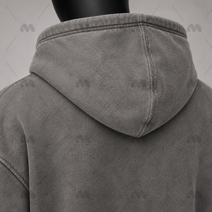 Sweat à capuche unisexe surdimensionné en coton molletonné lavé, 350g, de haute qualité, écologique, personnalisable OEM, style vintage - Product Image 6