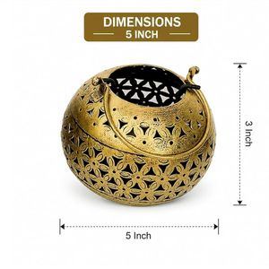 Premium Moroccan Style Round Iron <b>Tealight</b> Candle Holder Gold <b>Lantern</b> Intricate Boho Pattern Handmade Durable Home Decoration - Product Image 6