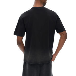 Camisetas Vintage con Gráficos Desgastados por el Sol, Camisetas Negras Estampadas de 250 g/m² para Hombre, Corte Holgado - Product Image 3