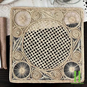 Best Price New Design Bohemian Paper Rope Handmade Round <b>Placemat</b> and Napkin Set <b>for</b> Dining <b>Table</b> Decor From HNH CRAFT Vietnam - Product Image 1