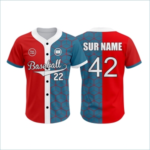 Unique Custom Printed <b>Baseball</b> Uniform Jersey Set Private Label Low MOQ Quick Delivery Breathable 100% Polyester Sportswear - Product Image 1