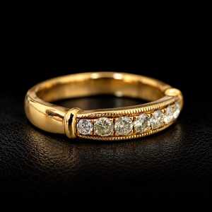 Bague d'éternité en or massif 9 carats plaqué or avec diamants, pierre ovale, pour mariage et fiançailles, tendance pour femme - Product Image 6