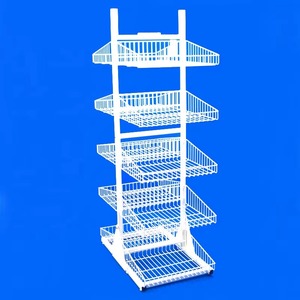 Heavy Duty Floor Standing Double Sides Iron Polished Vertical Solid Metal Wire Shelving Display <b>Rack</b> - Product Image 2
