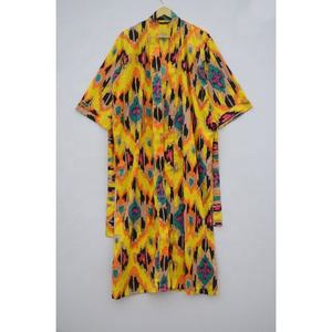 Kimono con estampado de algodón 100% Floral para mujer, camisones para mujer con corbata, borla frontal abierta, batas tejidas de talla XL, ropa de baño para dormir de verano - Product Image 2