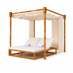 Cama de Día de Lujo de Madera para Exteriores con Toldo para Resort, Jardín, Patio, Piscina, Muebles de Descanso y Tumbona - Product Image 5