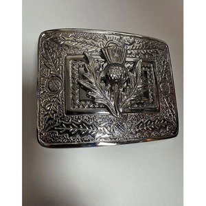 Impresionante Hebilla de Cinturón Cromada para Kilt con Diseño 3D de Cardo, Acabado Antiguo Tradicional Escocés, Hebillas al por Mayor 2026 - Product Image 4