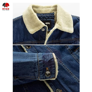 เสื้อแจ็คเก็ตยีนส์ผู้ชายติดกระดุมด้านหน้า ออกแบบเองได้ รับผลิตแบบ OEM ODM สไตล์คลาสสิก แฟชั่นลำลอง - Product Image 5