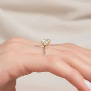 Anillos de Boda de Oro Amarillo y Blanco de 14k Cultivados en Laboratorio IGI/GIA, con Baño de Rodio, Corte Brillante Redondo, para Aniversarios, Fiestas y Regalos - Product Image 2