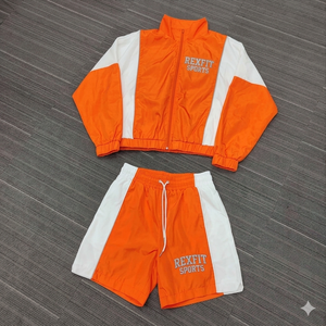 Conjunto Deportivo Rexfit para Hombre, Chaqueta y Pantalones de Nailon Ligero, Personalizable, al por Mayor - Product Image 1