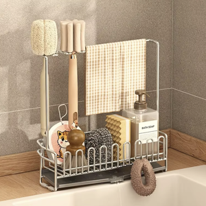 OEM/ODM Vietnam <b>Kitchen</b> Sink <b>Sponge</b> <b>Holder</b> Rack Metal Drain Storage Organizer Shelf Stand - Product Image 2