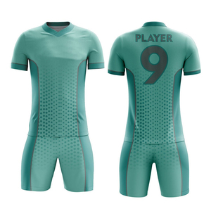 Ensemble de maillots de football pour hommes, noir et gris, sublimé, col en V, manches courtes, polyester respirant, coupe athlétique - Product Image 2