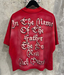 T-shirt graphique vintage oversize personnalisé streetwear en coton épais, haut tendance pour hommes et femmes, prix abordable, OEM - Product Image 4