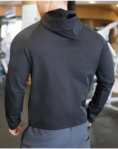 Men's Slim Fit Training Jacket Athletic Running Hoodie Windbreaker Quick <b>Dry</b> Gym Fitness Sports <b>Coat</b> with Pockets Custom Logo - Product Image 6