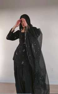 Vestido Farshi Salwar Negro Metálico de Primera Calidad, Estilo Étnico Moderno para Fiestas, 2026, Precio de Exportación - Product Image 6