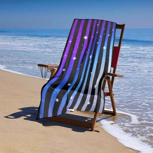 Serviette de plage en coton imprimée réactif, motif tropical personnalisé, conçue pour la plage - Product Image 1