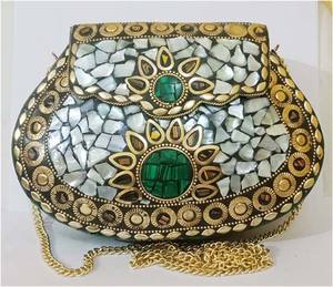 Bolso de Fiesta Estilo Bohemio GC-BG-540 para Mujer, al Mejor Precio, Moderno, con Carcasa Metálica y Mosaico, Estilo Rock, Exportador Indio - Product Image 1
