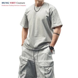 เสื้อยืดผ้าฝ้ายธรรมดาพิมพ์โลโก้ได้ตามต้องการส่งออกจากเวียดนาม - Product Image 6