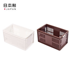 Inomata กล่องเก็บของสีน้ำตาล653ตะกร้าเก็บของที่ทนทาน - Product Image 1