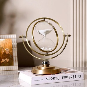 Elegant <b>Sand</b> <b>Timer</b> Glass And Metal Decorative Hourglass Tabletop Accent Ideal For Living Room Office And Library Decor - Product Image 6