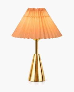 Luxury Gold Cone <b>Table</b> Lamp with Pleated Fabric Shade Modern Nordic <b>bedside</b> lighting home and hotel Low MOQ Shop now - Product Image 1