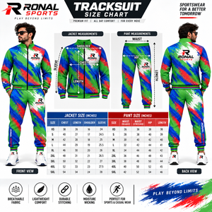 ชุดวอร์มกีฬาผู้ชาย RONAL แบบเต็มตัว พิมพ์ลายแบบ Sublimation ระบายอากาศได้ดี ผลิตจากโพลีเอสเตอร์ พร้อมกระเป๋าข้างและปกคอเสื้อพับได้ - Product Image 6