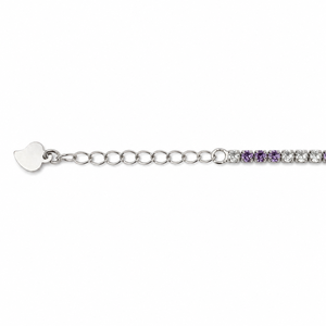 925 Sterling <b>Silver</b> Purple Gemstone Tennis Bracelet for Women High Polish Elegant Party <b>Wedding</b> Daily Wear Jewelry - Product Image 4