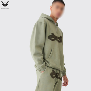 Ensembles Homme Grande Taille Décontractés Légers avec Sweat à Capuche à Cordon et Poche Kangourou et Pantalon Droit Ample – Prix de Gros - Product Image 2