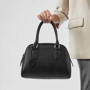 Vente chaude grande capacité femmes sac à main première couche en cuir véritable Boston sac fermeture éclair Simple mode dames - Product Image 5