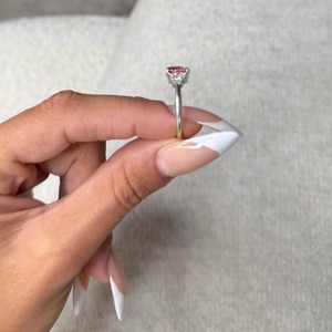 Anillo de Compromiso ZAYRO EXPORT con Cristal Clásico de Corte Brillante, Diseño Floral, Plata 925 con Baño de Rodio, Engaste de Garras, Certificado IGI - Product Image 6