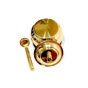 Premium Brass Container with Spoon Durable Multipurpose Ghee Storage Pot for Kitchen - Product Image 4