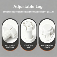 Pieds de meuble réglables 60-150 mm, sans outils, capacité de charge 330 lbs, pieds de nivellement en plastique avec clips de fixation