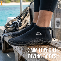 Aropec Bottes d'eau unisexes en néoprène noir de 3 mm d'épaisseur, chaussures de plongée à séchage rapide, antidérapantes, couvre-bottes pour la plongée, le surf, le kayak, OEM/ODM