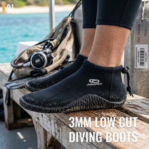 Aropec Black Neoprene Water Booties Dive Shoes Quick Dry Anti Slip Wet Feet Boot Covers for Scuba <b>Surf</b> Kayaking OEM/ODM service - Product Image 2