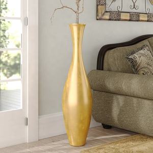 Industrie Tendance Métal Décoration De Mariage En Gros Fleur Vase Maison Hôtel Décoration Or Fini À La Main avec Logo Personnalisé - Product Image 2