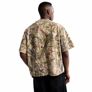 Camiseta de Manga Corta para Hombre, Estampado de Camuflaje, Cuello Redondo, Estilo Casual, Tejido de Poliéster - Product Image 3
