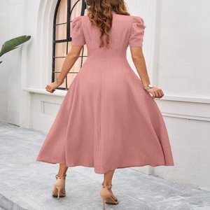 Vestido de Mujer Estilo A, Vintage, Cintura Imperio, 100% Poliéster, Transpirable, Sexy, para Primavera, Verano y Otoño, Uso Diario, ODM - Product Image 3
