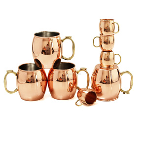 Tasses de mule de moscou en cuivre, faites à la main, de meilleure qualité, avec 6 pièces, en cuivre, taille personnalisée à bas prix, 1 kit - Product Image 3