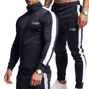 Ensemble de survêtement orange pour homme, sweat-shirt à fermeture éclair à manches longues, poches latérales, tenue décontractée sportive, col à capuche respirant, design 2 en 1 - Product Image 2