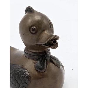 Decorative Bronze Finish Ducken Sculpture hand Cast Technique Vintage Design - Product Image 6