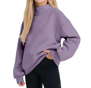 Custom Women <b>Mock</b> <b>Neck</b> Sweatshirt Oversized Pullover Fleece Casual Long Sleeve Streetwear <b>Top</b> - Product Image 4
