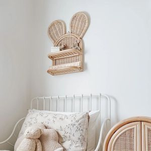 Elegante Estante Colgante de Ratán para Dormitorio Infantil, Organizador de Pared para Guardería, Decoración Natural Tejida a Mano, Organizador de Múltiples Niveles - Product Image 2