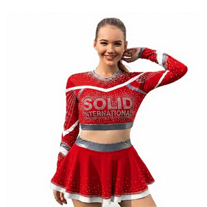 Ensemble d'uniformes de cheerleading personnalisés Solid Trader pour équipes de danse, tissu extensible respirant, couleurs vives et style tendance - Product Image 2