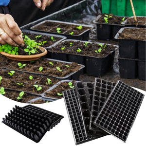 Plateaux de semis noirs en HIPS pour la germination des fleurs et des légumes, plateaux de pépinière de jardin durables à 50 cellules - Product Image 4