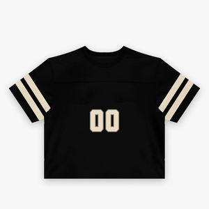 Women's Black <b>Mesh</b> <b>Crop</b> <b>Top</b> Short Sleeve Crew Neck Sporty Style Number 00 Breathable Regular Fit All Seasons - Product Image 1
