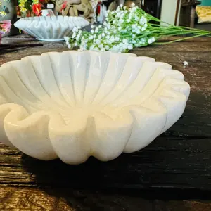 Bol d'hôtellerie de qualité, bol en pierre translucide poli, bol artisanal de luxe en marbre, centre de table, exportation - Product Image 2