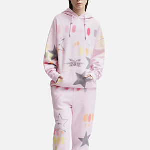 Sweat à capuche zippé pour femme, design tendance, 100% coton molletonné, impression numérique personnalisée avec strass, couleur unie, automne - Product Image 5