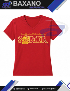 T-shirt de la sororité NSPDK, design avec lettres grecques, pour membres de la sororité, rouge, 100% coton, tissu respirant de haute qualité, col rond - Product Image 4
