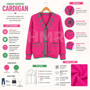 Cárdigan Largo Sólido de Alta Calidad HMR, Suéter de Punto con Botones al Frente, Elegante y Casual para Invierno - Product Image 6